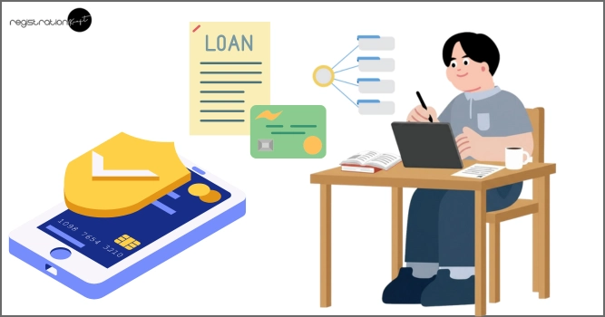 student applying loan online