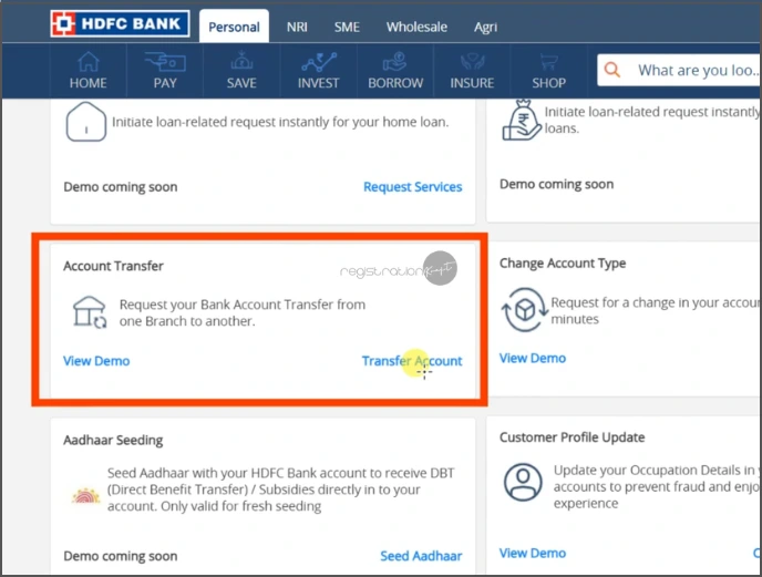 hdfc bank transfer steps