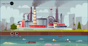air , water pollution near factory