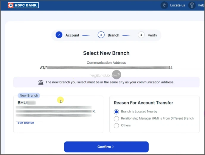 select new branch