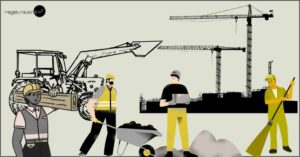 labour working on construction site