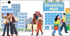 shopping mall in city